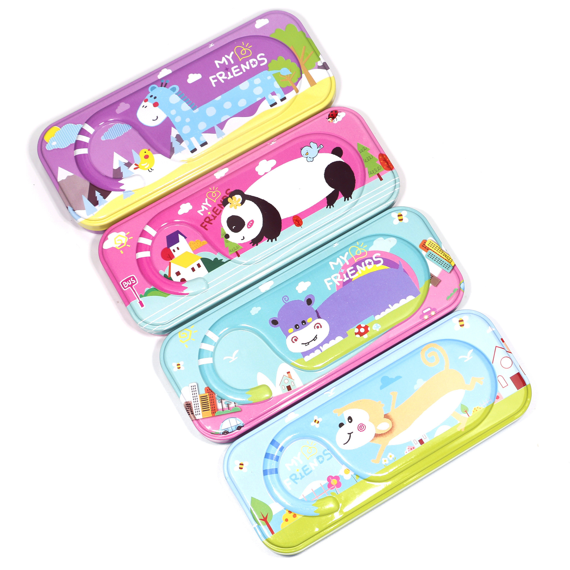 可爱卡通小猴子铅笔盒双层大容量文具盒儿童礼物经典笔盒厂家直销