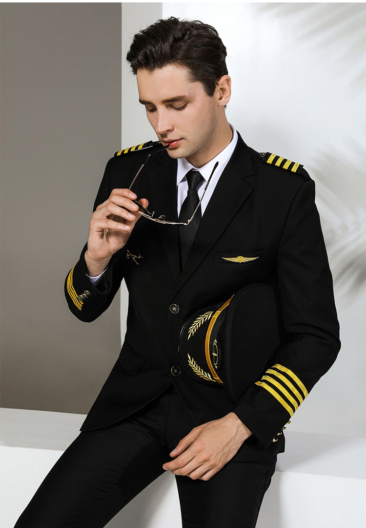 空少制服外套男飞行员服装机长制服空军西装演出服年会礼服男西服