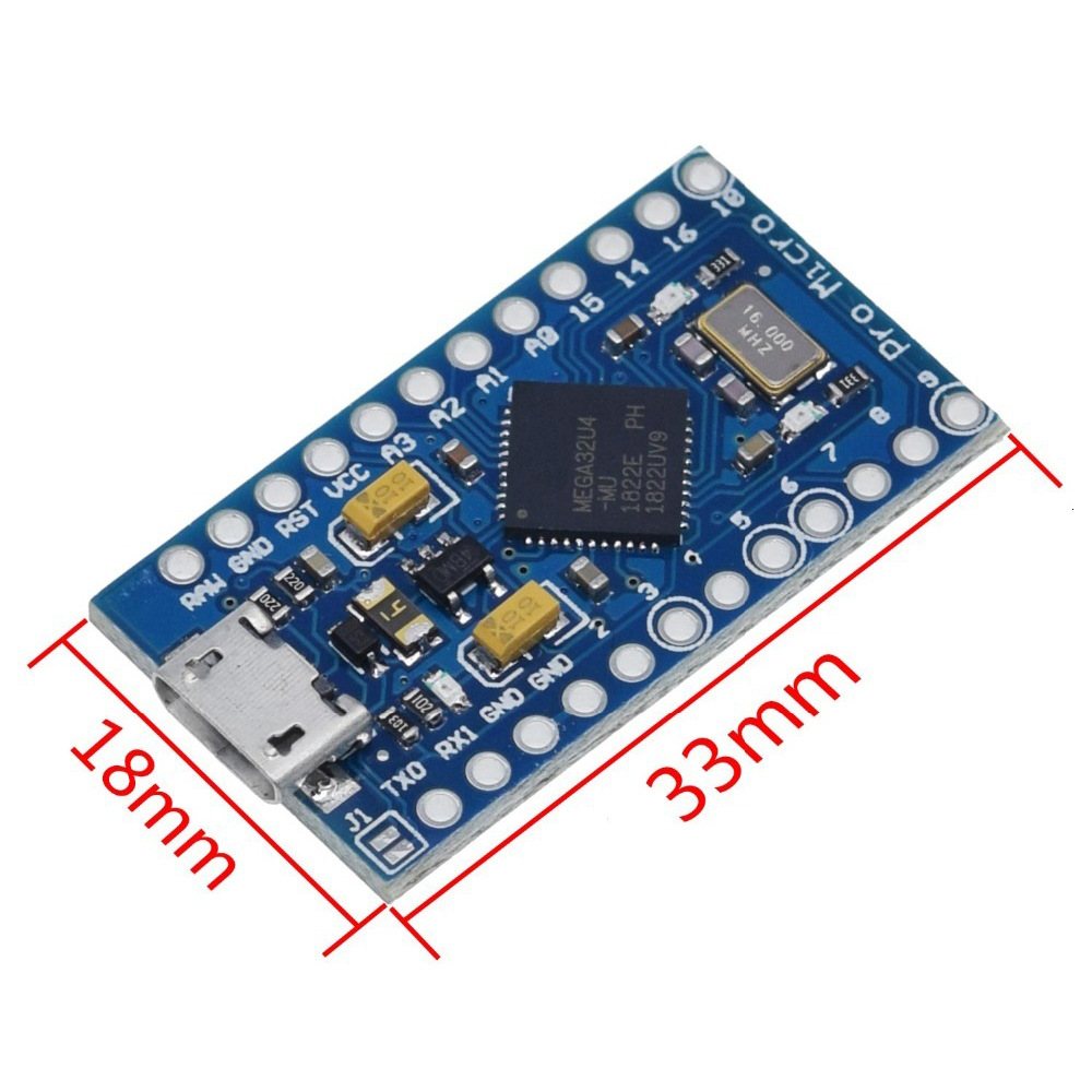 pro micro 采用atmega32u4 自身usb更新程序 5v/16m 单片机开发板