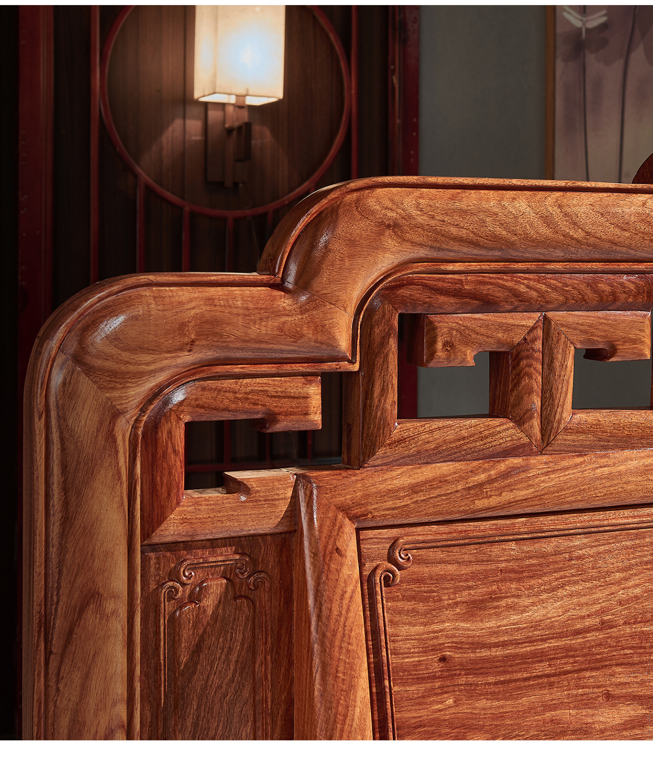 厂家直销红木家具刺猬紫檀卧室新中式双人大床现代花梨木实木婚床