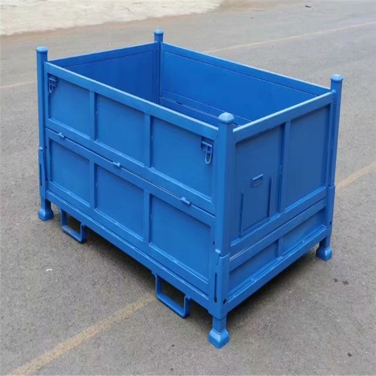 金属仓储笼可移动金属周转箱 蝴蝶框仓储库房折叠铁笼堆垛仓储筐