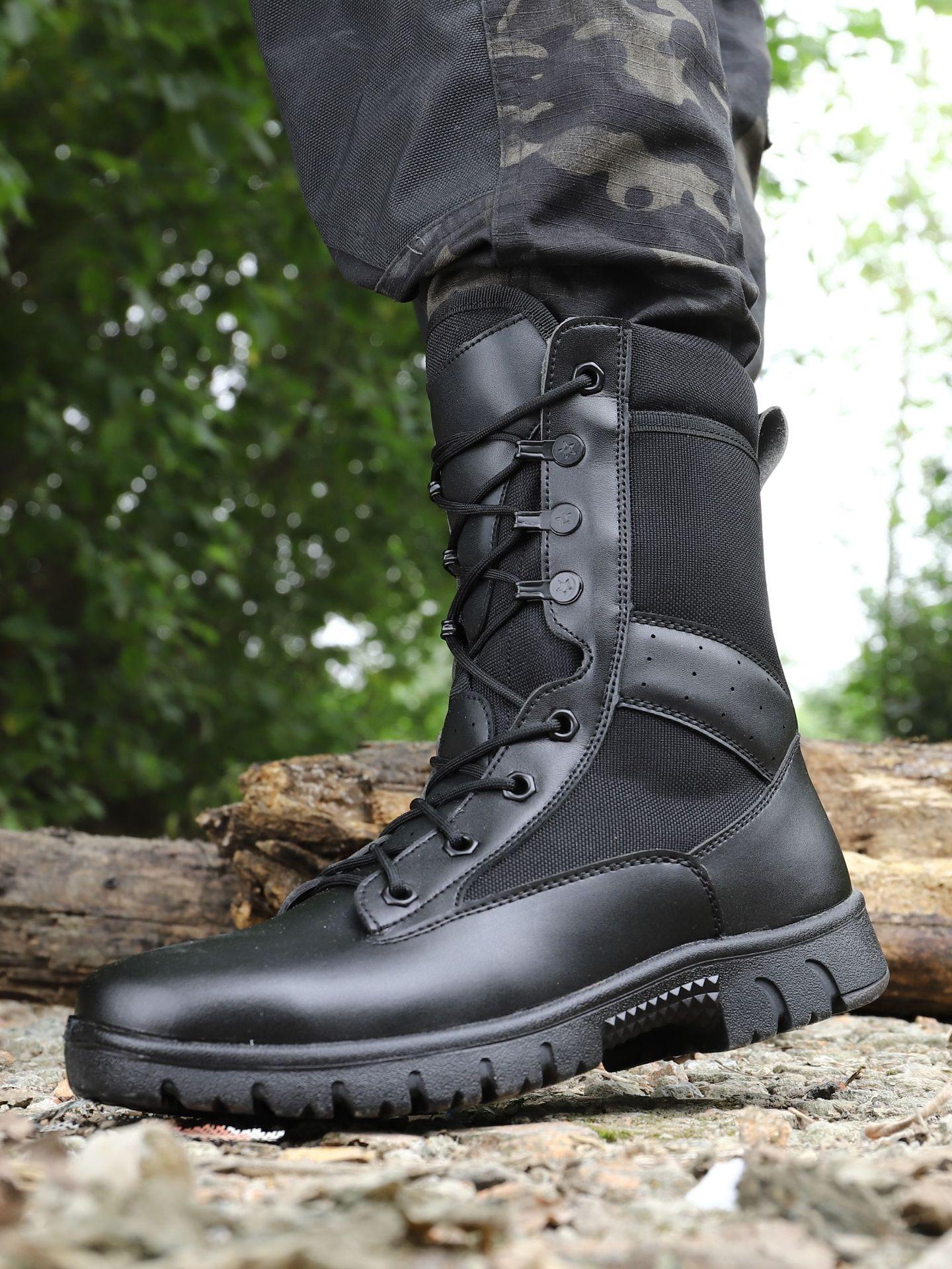 作战训靴男冬加绒作战靴高帮战术靴防滑战训靴军靴透气作战靴耐磨