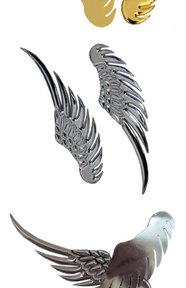 汽车用品金属车贴 立体金银色老鹰翅膀 天使之翼 老鹰天使性车贴