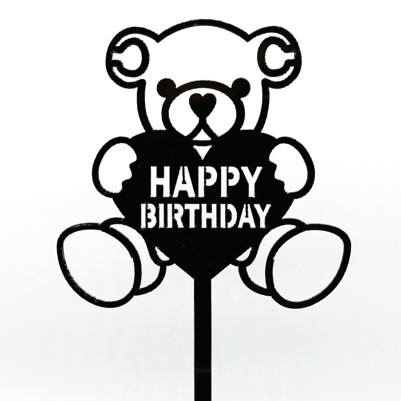 亚克力蛋糕插牌happybirthday英文生日快乐蛋糕插牌装饰烘焙插件