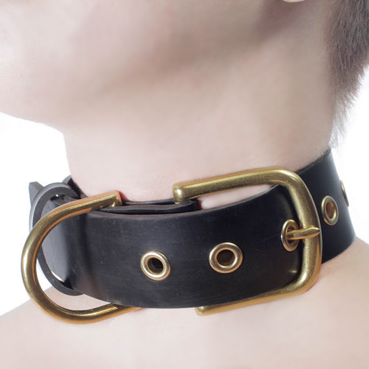 男用皮革项圈颈链脖套牛皮项链颈圈k9情趣调教狗奴性用品