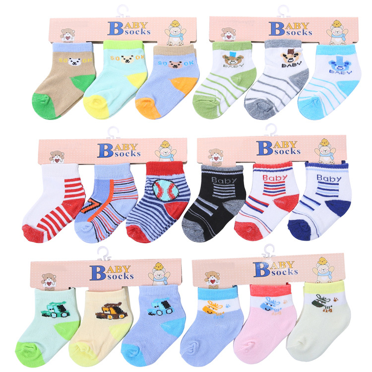 Origin Supply Letters Loose Feet Comfortable Baby Socks Cross-Border Cute Cartoon Stripes Children's Socks