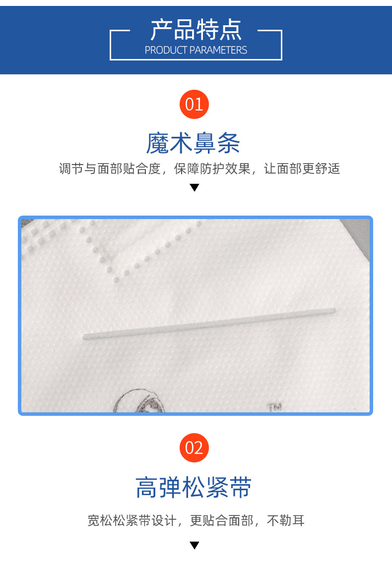 登升kn95耳戴式折叠口罩防飞沫防雾霾工业粉尘薄款防护口罩一次性