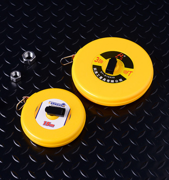 厂家批发高档麻布尺手摇式布卷尺圆盘尺50米100米红布尺一件代发