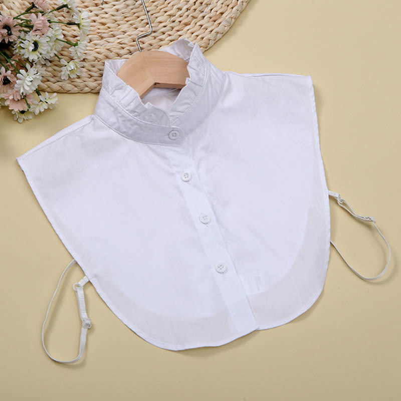 Autumn Korean Style High-Grade Pure White Vertical Peter Pan Collar All-Matching Women's Wear Shirt Fake Collar