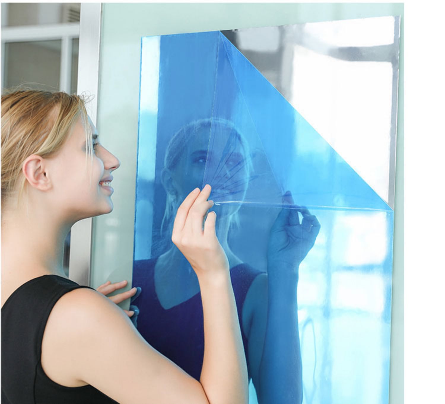 镜面贴纸软镜子墙贴自粘全身镜穿衣镜宿舍卫生间可移除镜面反光