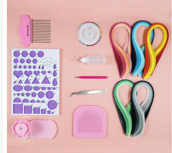 衍纸套装 收纳盒套装渐变色衍纸工具跨境专供纸条衍纸材料包