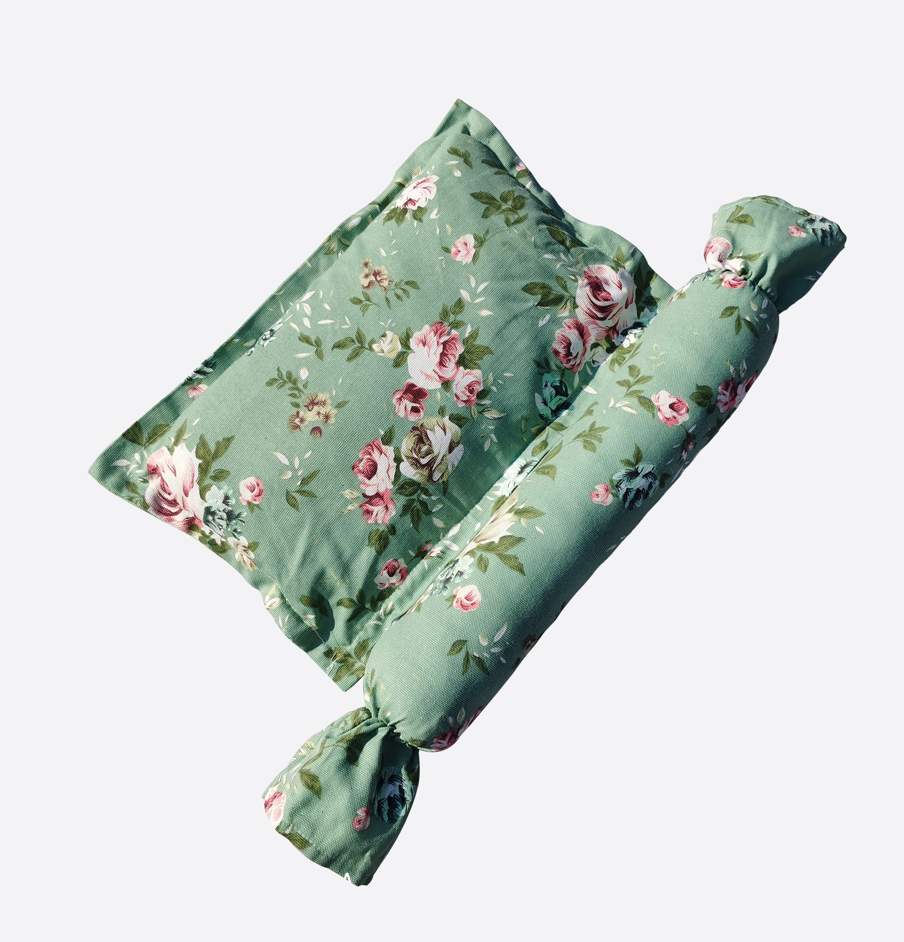 艾草枕头颈椎枕 圆柱枕连体枕艾绒艾灸枕糖果枕头家用护颈枕