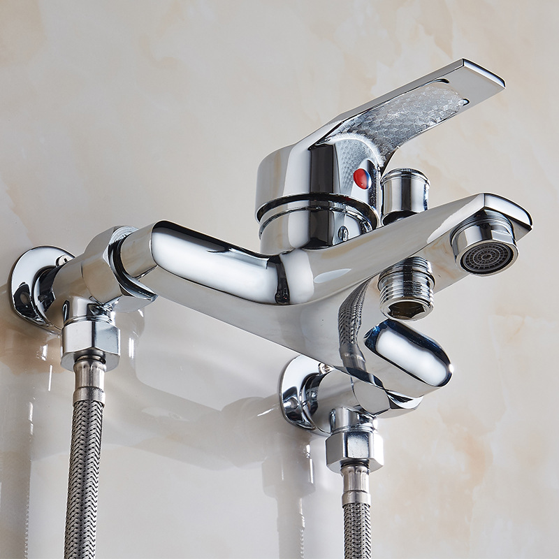 明装混水阀冷热水龙头浴室三联淋浴器开关热水器配件家用花洒套装