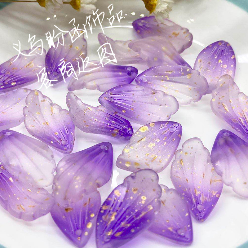 鸢尾花花瓣直供diy饰品配件11*22mm古风发簪材料复古汉饰琉璃