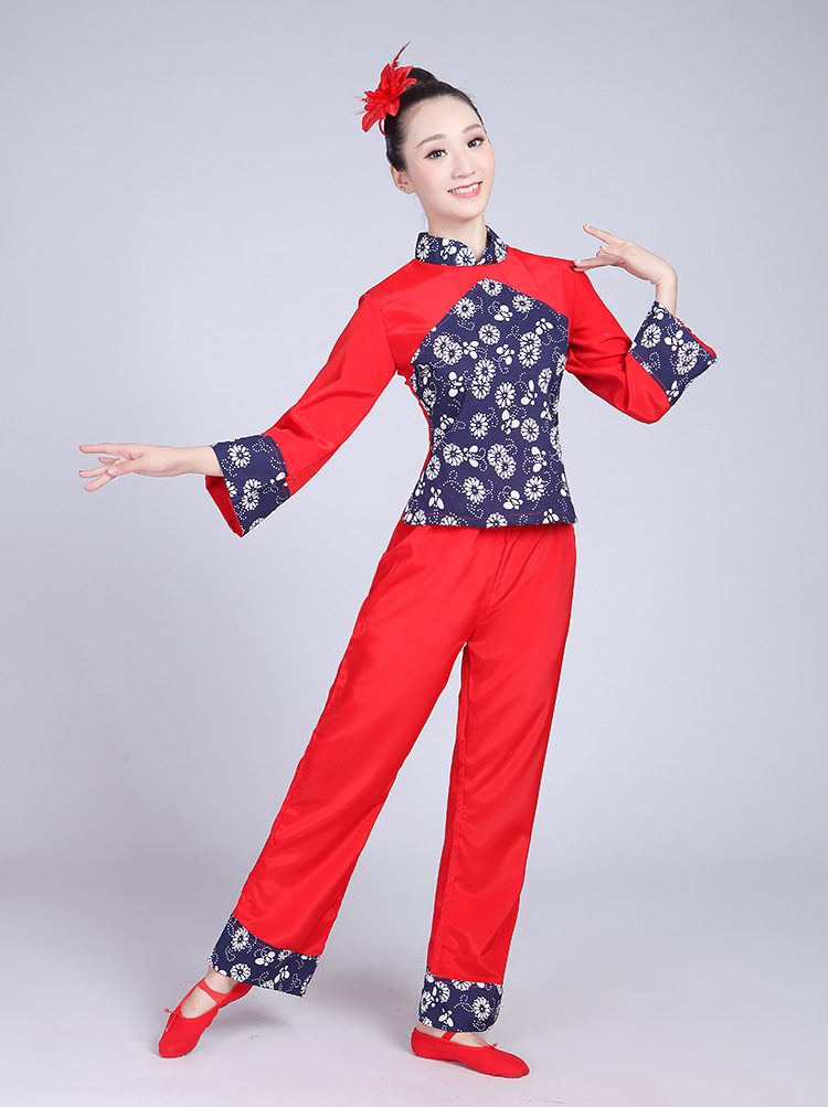 阿庆嫂演出服新款 五四青年 中老年秧歌服舞蹈采茶女成人村姑服装