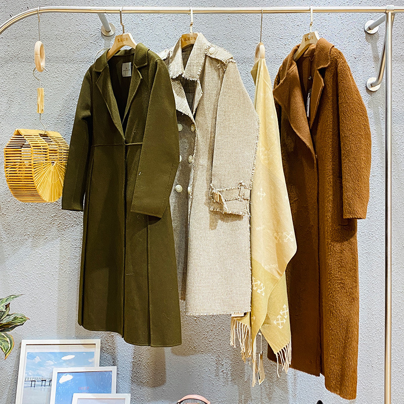 dilaikesi迪莱珂斯20冬新款 设计感双面羊绒大衣品牌折扣女装批发