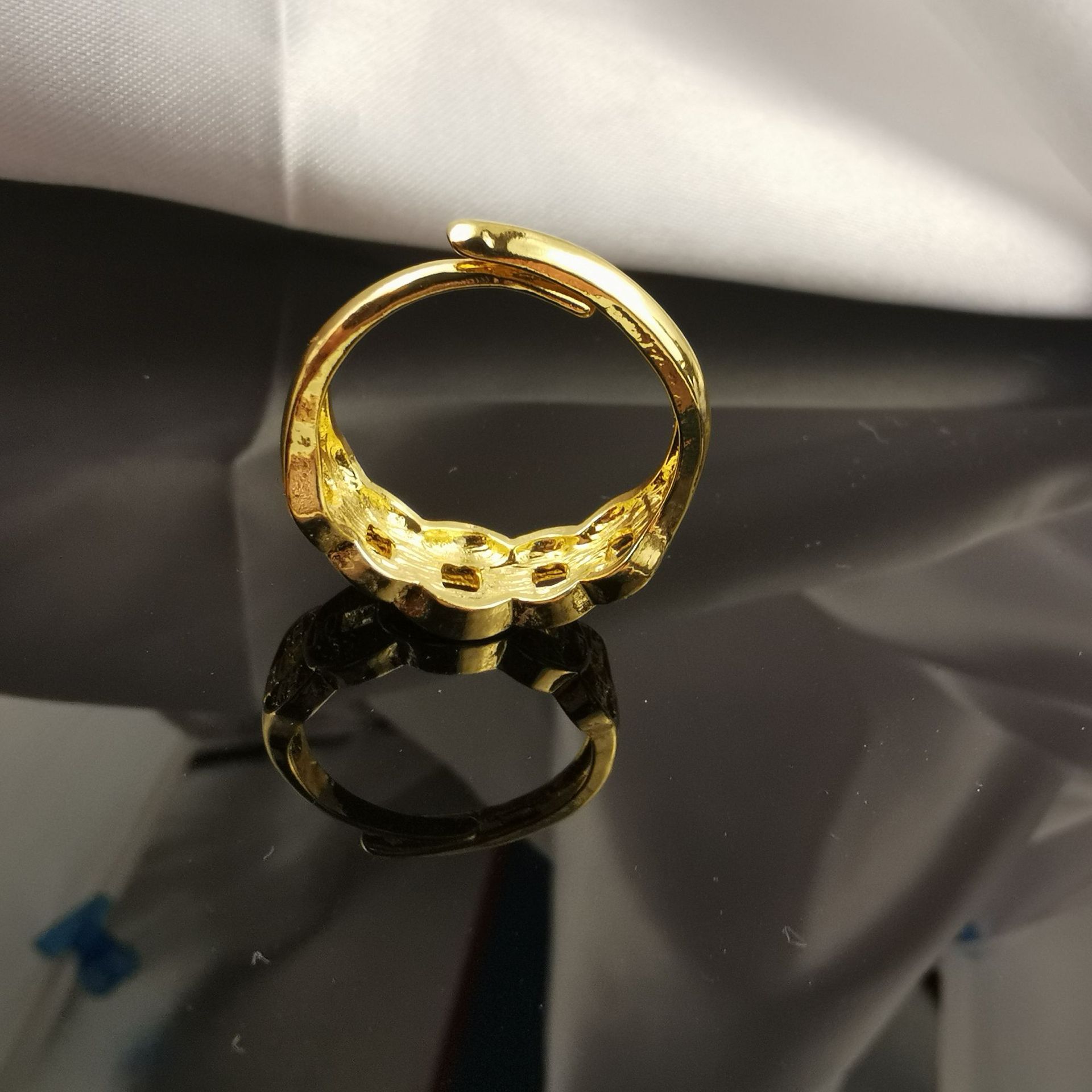 招财转运牌神复古五帝钱指环男女情侣本命年五帝钱币招财开口戒指