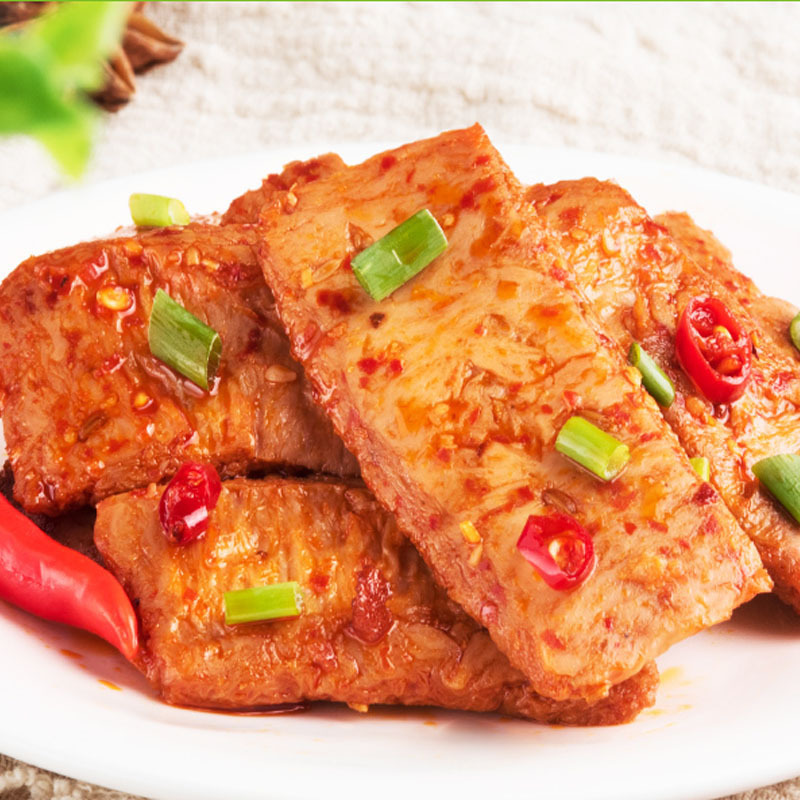 金磨坊手撕素肉卷素牛排整箱香辣味豆制品麻辣豆干小零食散装辣条