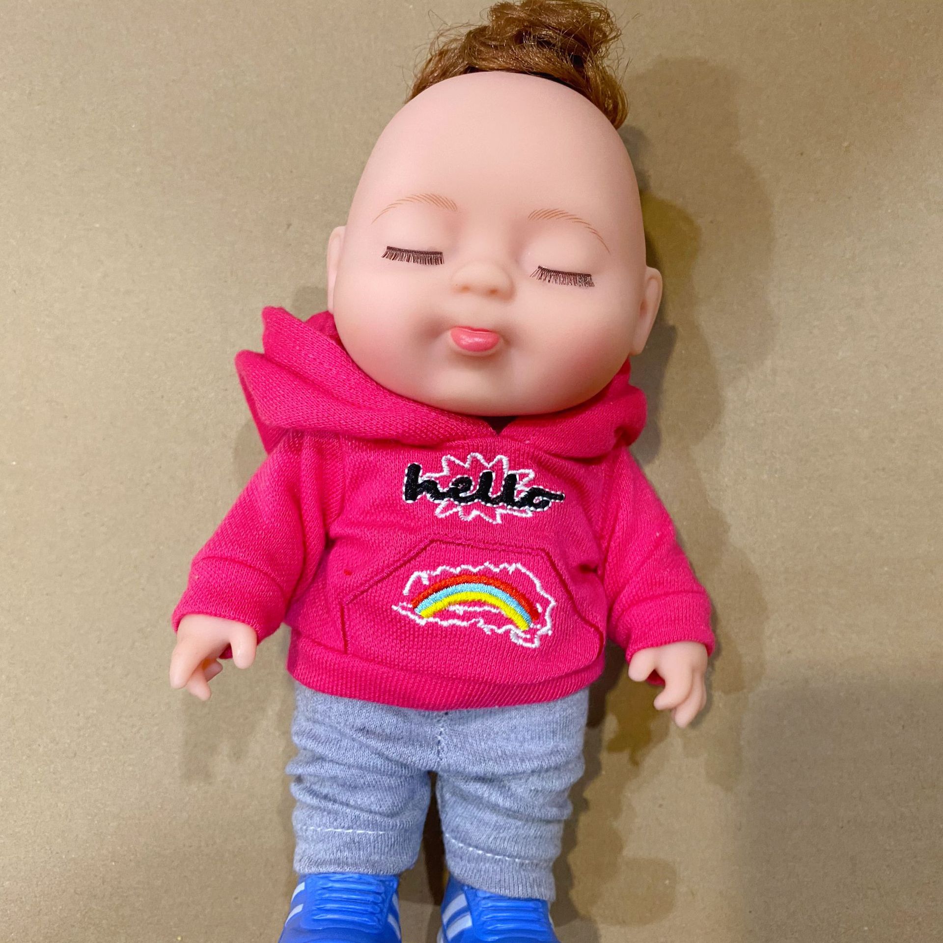 搪胶娃娃可爱萌嘟嘟酷娃仿真婴儿洋娃娃宝宝早教洗澡仿真婴儿玩具