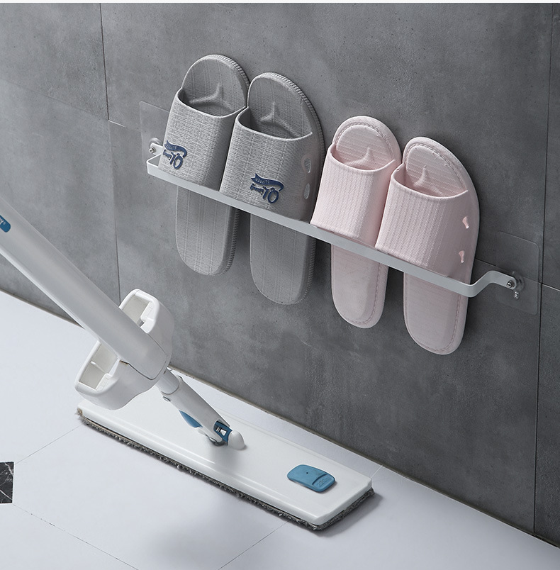 d浴室拖鞋架壁挂式免打孔卫生间厕所沥水挂架门后收纳墙上置物架