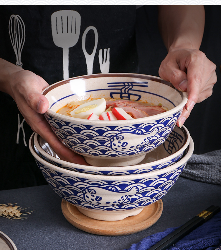 密胺餐厅面碗商用塑料中式复古仿瓷餐具麻辣烫汤面汤粉面馆专用碗