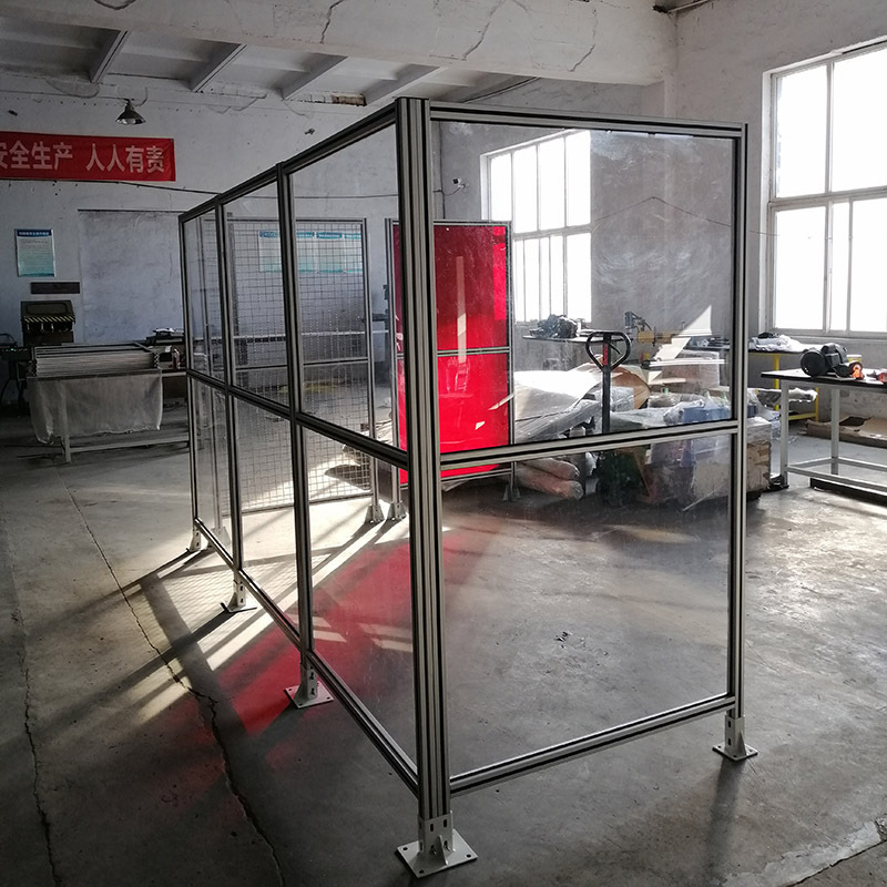 铝型材安全围栏 铝型材框架有机玻璃防护屏流水线桁架机械手围栏