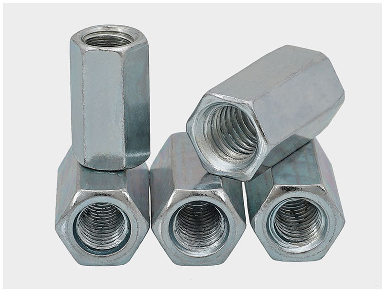 m6-m24镀锌加长接头螺母螺杆丝杆连接加长外六角圆型螺帽对接加厚