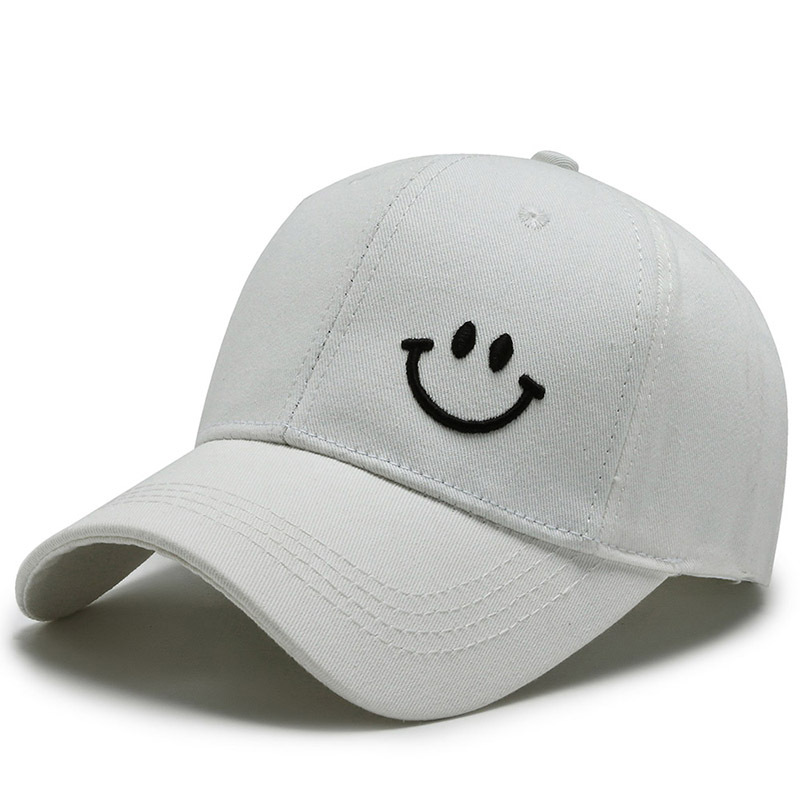 Men's and Women's Fashion Trend Four Seasons Hat Korean Smiling Face Hat Sun-Proof Baseball Cap Sports Leisure Peaked Cap