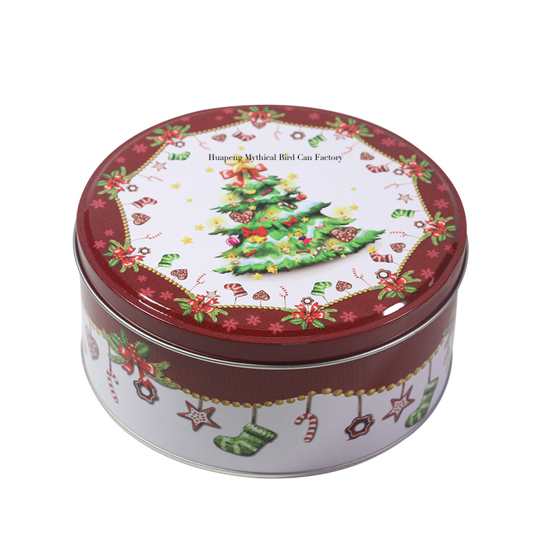 金属包装容器物品收纳罐圆形饼干盒规格定制胶印曲奇饼干马口铁盒