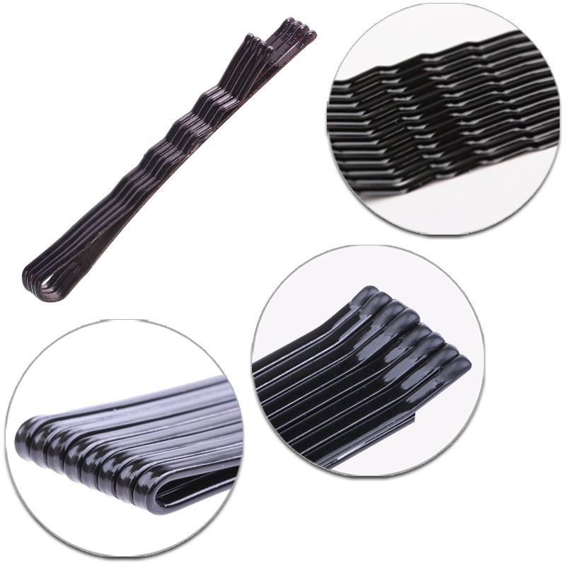 Cross-Border Hot Selling 5.5cm Black Clip Seamless Black Basic Barrettes Studio Updo Small Hairpin 100 Pieces