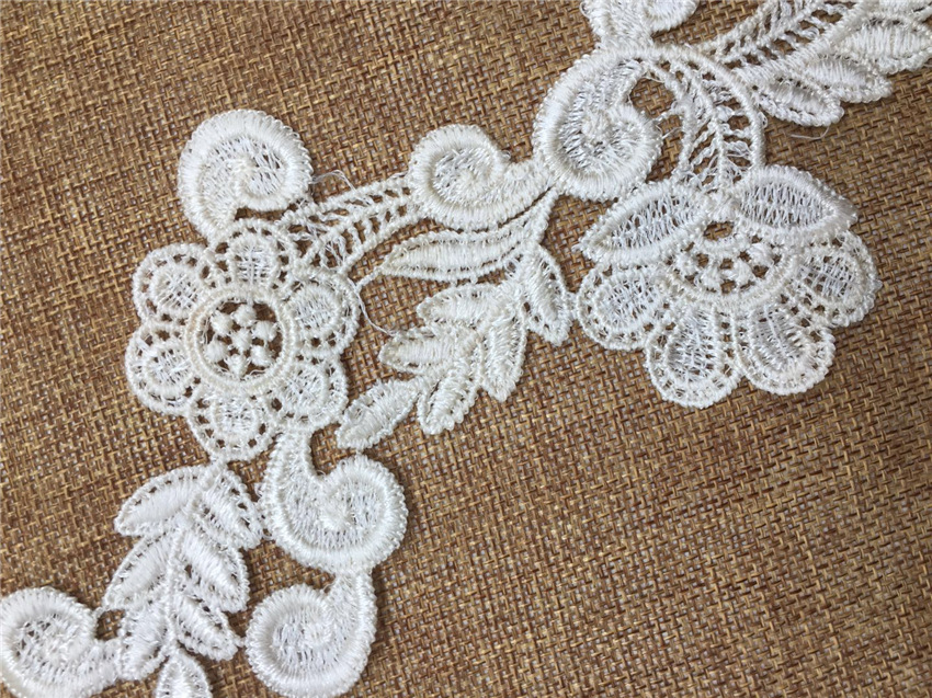 高品质水溶对花蕾丝花边镂空服装辅料婚纱礼服时装刺绣领花可定做