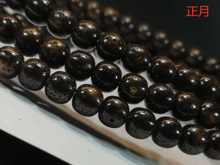 星月菩提108颗黑金玉化正月高密 星月菩提子海南星月菩提厂家批发