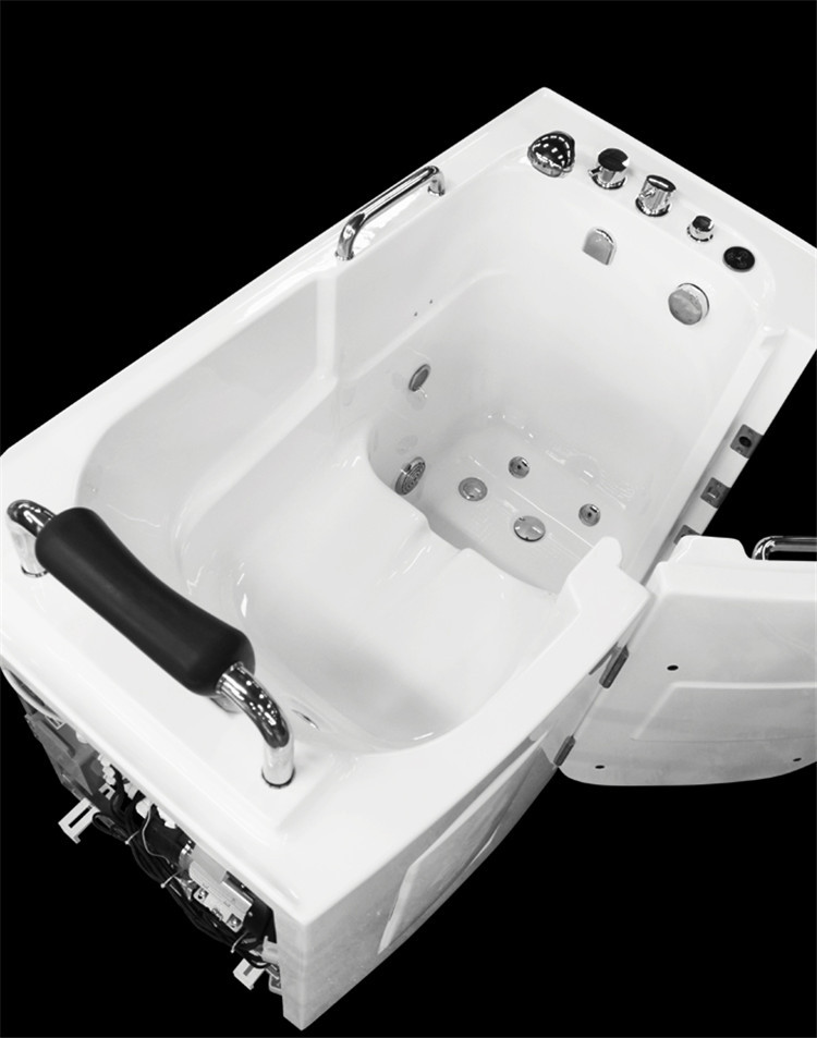 供应亚克力老人浴缸0.95米方形开门式孕妇泡澡浴盆步入式浴桶批发