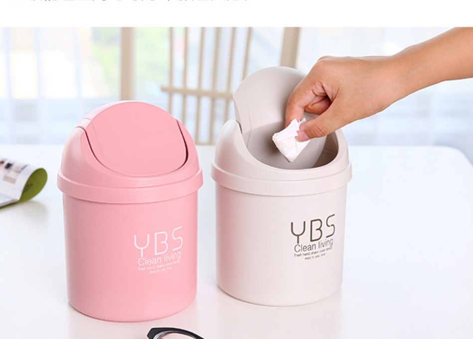 糖果色垃圾桶迷你带盖垃圾筒多功能分类桌面收纳桶办公室塑料纸篓