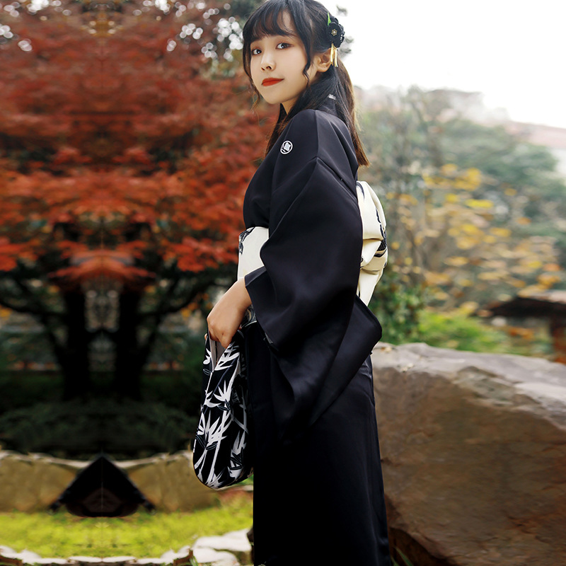 2020新款日本和服女正装传统黑留袖改良衣长定位稿