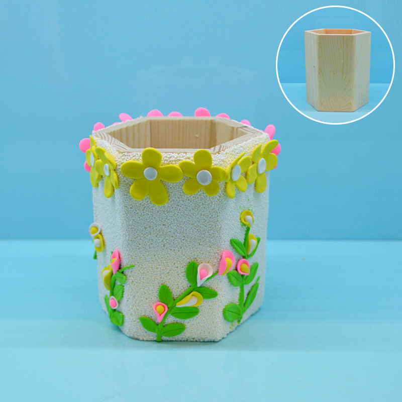 0成交6699个相似同款3批发圆形笔筒批发实木笔筒手工diy笔筒超轻粘土