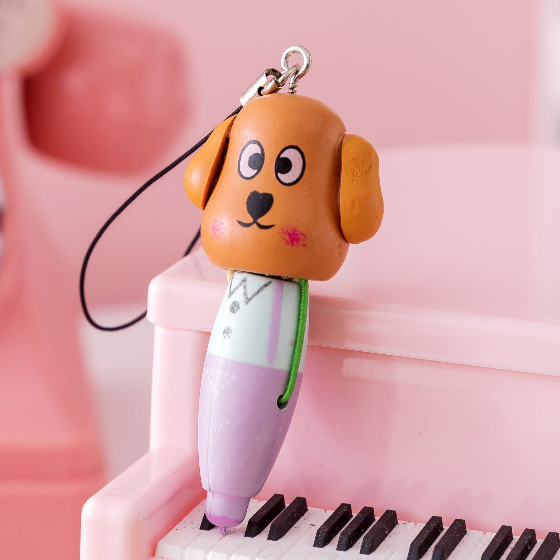 可爱卡通动物木质短笔圆珠笔学生文具随身携带创意定制礼物批发