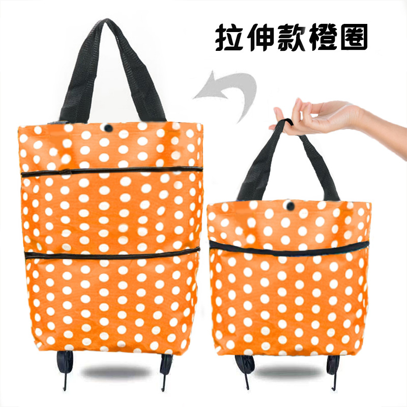 Trolley Bag Factory Wholesale Stretch Shopping Bag Printing Portable Large Capacity Household Storage Bag Shopping Vegetables Basket