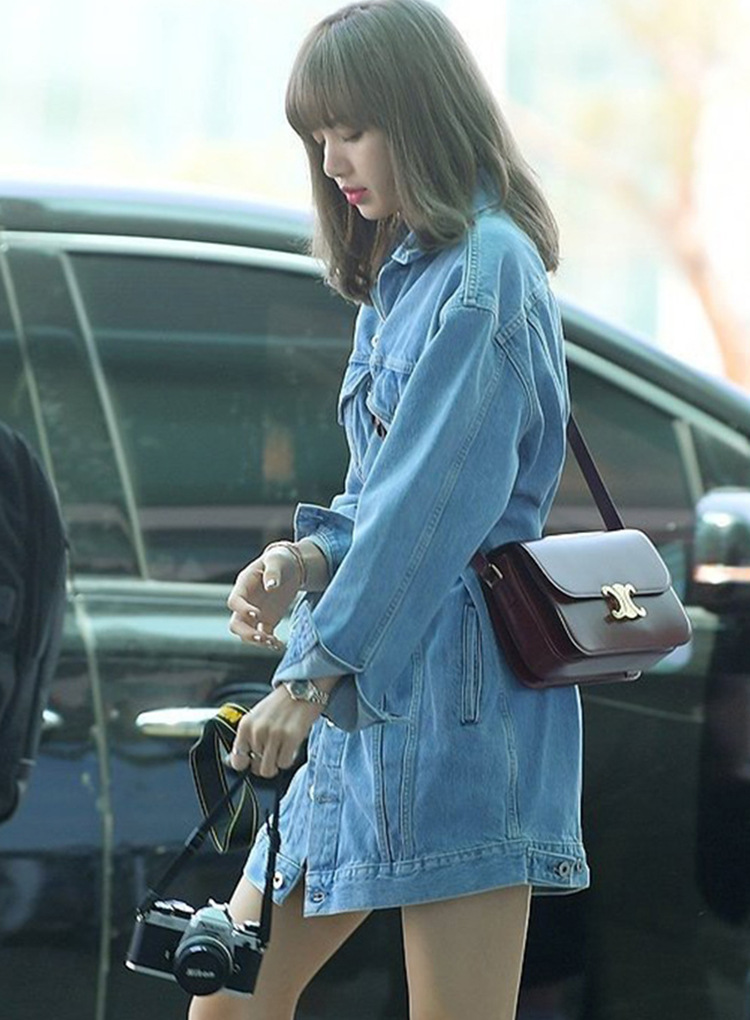 【明星同款】牛仔外套式连衣裙2021女春lisa韩版显瘦长袖牛仔裙潮