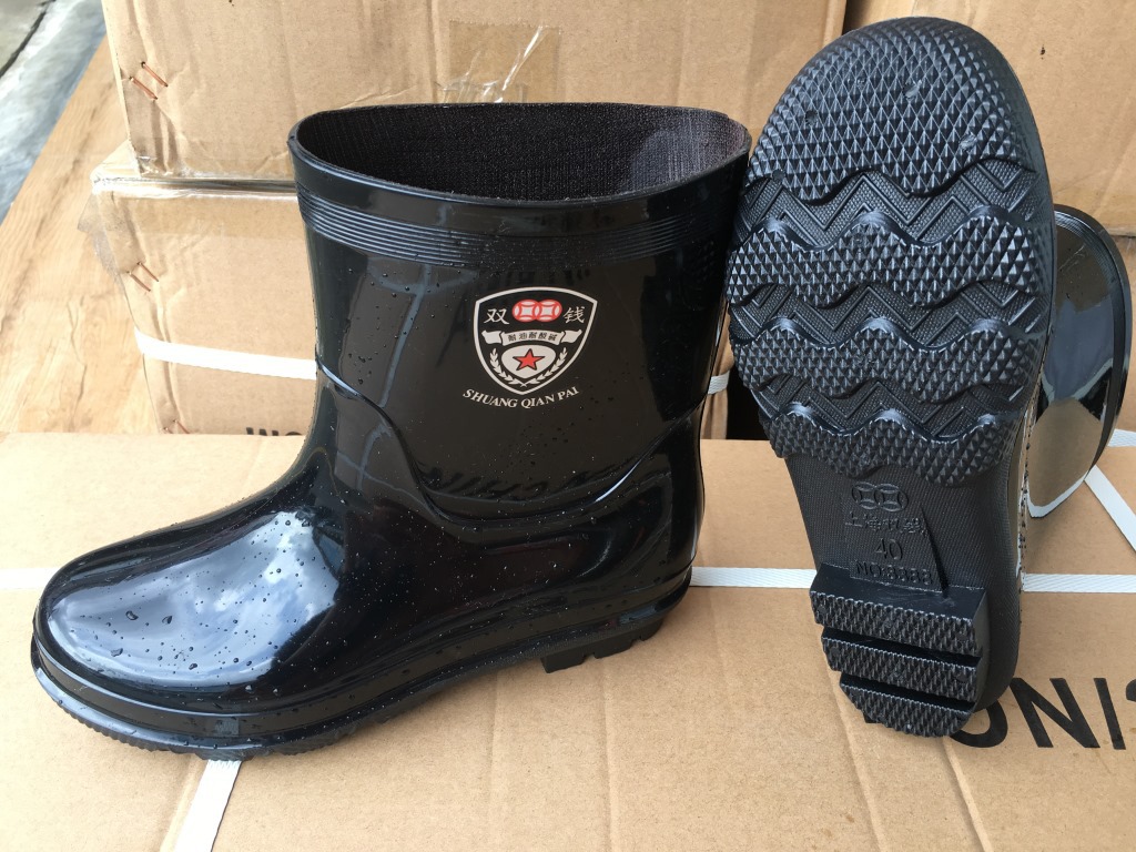 厂家直销上海双钱雨靴劳保雨靴男短筒防水鞋pvc耐油耐酸碱雨鞋