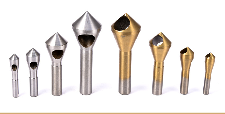 高速钢4pcs斜孔倒角器 内排屑倒角器 铝用沉孔钻 带孔倒角钻锪钻