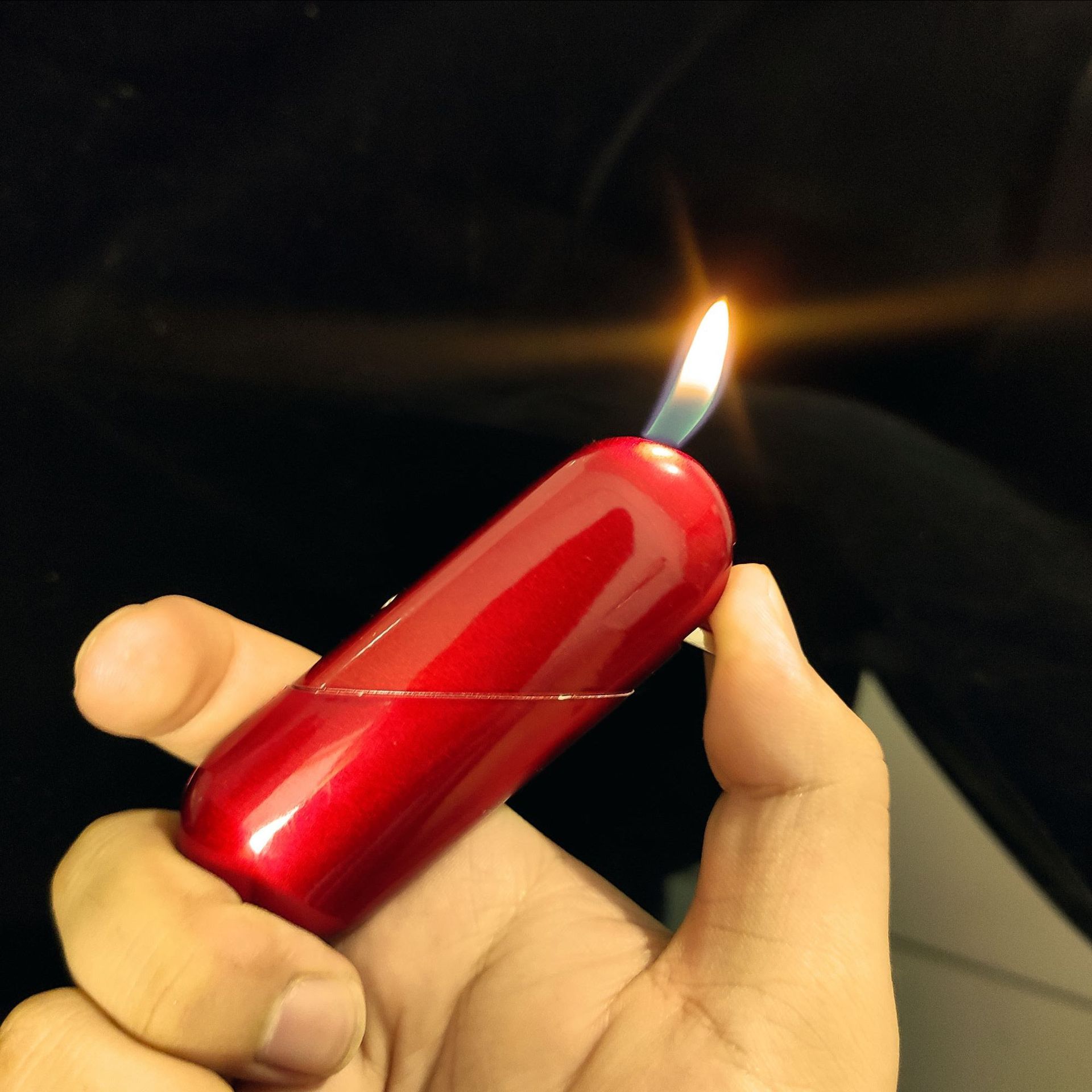 爱心打火机心型创意情侣充气打火机金属明火男女士可折叠个性送礼