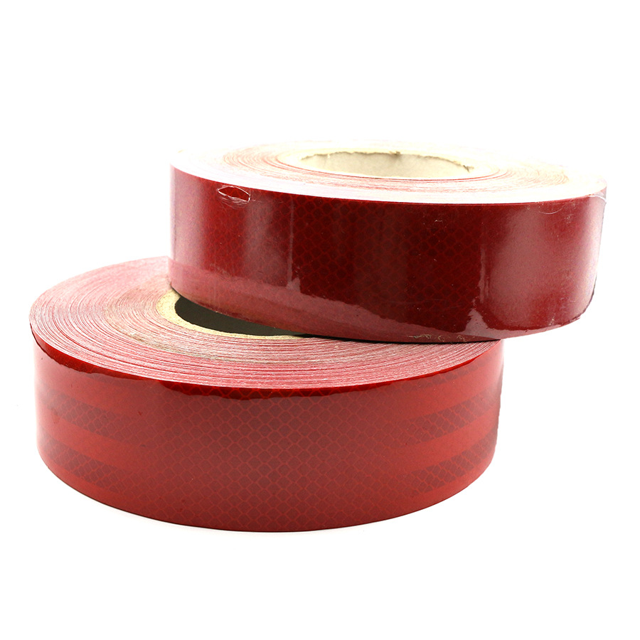 50mm*50y红色反光纸安全 pet反光膜警示胶带交通警戒地贴标识划线
