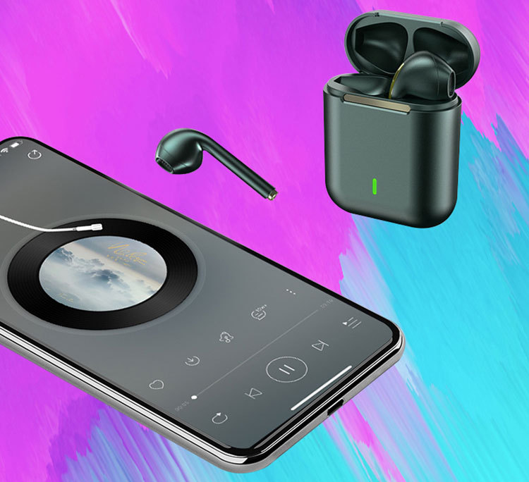 j18新款无线蓝牙耳机tws开盖弹窗5.0金属马卡龙外贸电商三代1562a