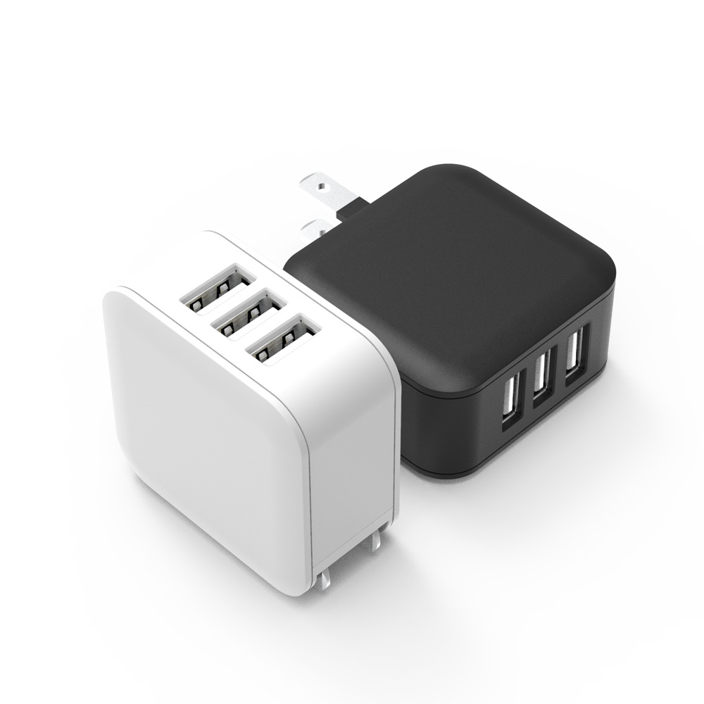 日本pse充电器3口usb充电器插座3.6a日规充电头手机充电ac适配器