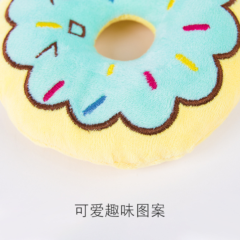 In Stock Wholesale Pet Supplies Dog Bite-Resistant Donut Interactive Toy Sound-Making Non-Disassembly Home Funny Dog Artifact