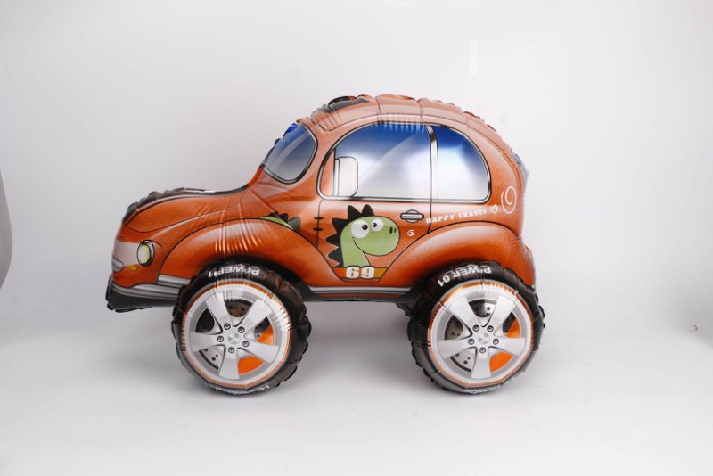 迷你汽车警车气球卡通汽车造型气球儿童生日汽车派对装饰