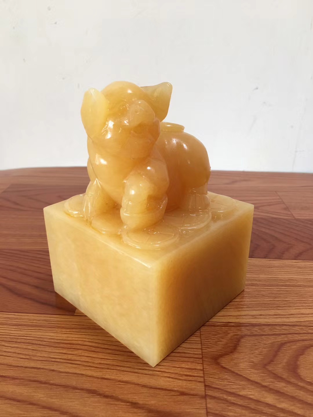 精品米黄玉印章 十二生肖印章龙头印章 办公室摆件 大量批发