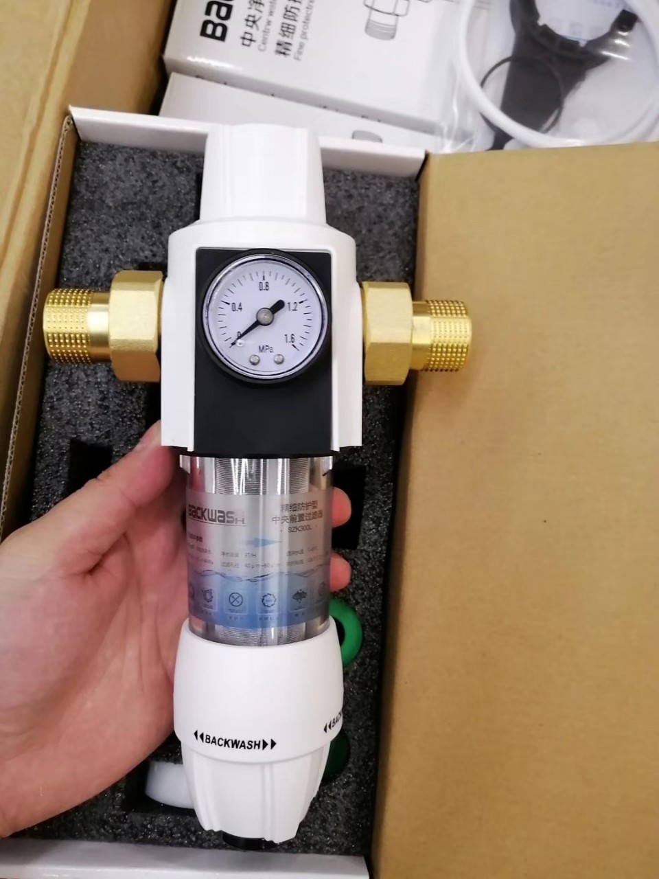 反冲洗前置过滤器家用管道入户过滤器不锈钢滤网净水器中央全屋净