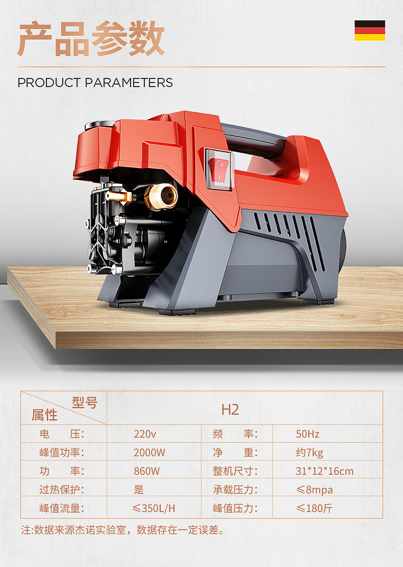 杰诺高压洗车机家用自动水枪便携水泵洗车神器220v自助洗车清洗机